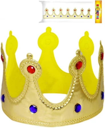 KARNEVAL Koruna královská na suchý zip látková (karnevalový doplněk) KARNEVAL Koruna královská na suchý zip látková (karnevalový doplněk)
