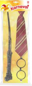 KARNEVAL Kouzelník set hůlka + brýle + kravata (karnevalový doplněk)