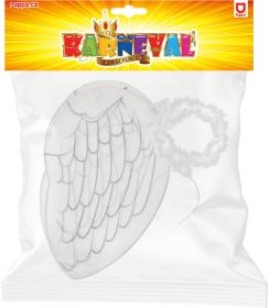KARNEVAL Křídla andělská + svatozář (karnevalový doplněk)