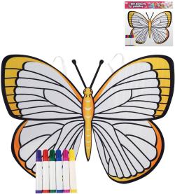 KARNEVAL Křídla motýlí na záda kreativní set s 6 fixy k vybarvení