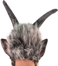 KARNEVAL Maska čert Belzebub s vlasy a vousy (karnevalový doplněk)