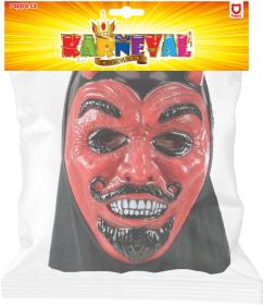 KARNEVAL Maska čert s rohy s šátkem (karnevalový doplněk)