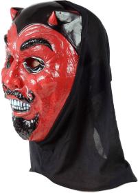 KARNEVAL Maska čert s rohy s šátkem (karnevalový doplněk)