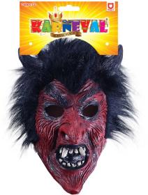 KARNEVAL Maska čert s vlasy (karnevalový doplněk)