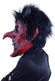 KARNEVAL Maska čert s vlasy (karnevalový doplněk)