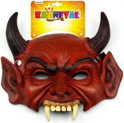 KARNEVAL Maska gumová čert na gumičku (karnevalový doplněk)