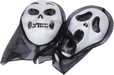 KARNEVAL Maska Halloween duch s šátkem 6 druhů (karnevalový doplněk)