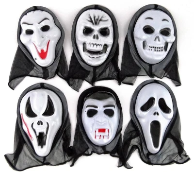 KARNEVAL Maska Halloween duch s šátkem 6 druhů (karnevalový doplněk)