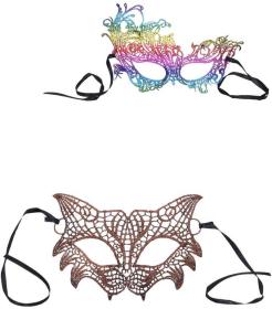 KARNEVAL Maska obličejová krajková 2 druhy (karnevalový doplněk)