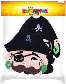 KARNEVAL Maska pirátská set 2 druhy v sáčku (karnevalový doplněk)
