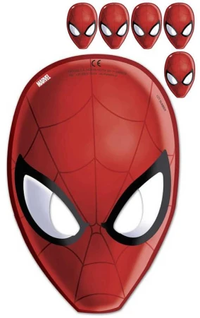 KARNEVAL Maska Spiderman 23cm set 6ks (karnevalový doplnok) KARNEVAL Maska Spiderman 23cm set 6ks (karnevalový doplnok)