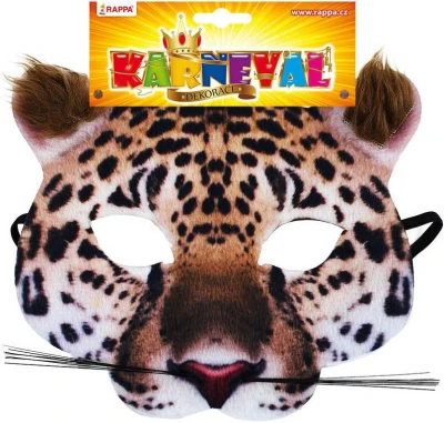 KARNEVAL Maska zvířecí Gepard dětská látková škraboška (karnevalový doplněk)