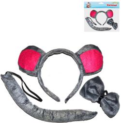 KARNEVAL Myška čelenka s ušima s doplňky (karnevalový doplněk)