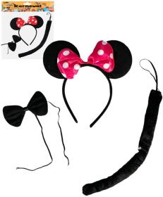 KARNEVAL Myška černá set čelenka doplňky (karnevalový doplněk)