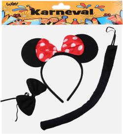 KARNEVAL Myška černá set čelenka doplňky (karnevalový doplněk)