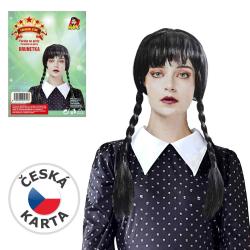 KARNEVAL Paruka černé vlasy (karnevalový doplněk)