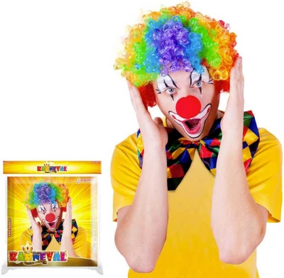 KARNEVAL Paruka klaun barevná duhová pro dospělé (karnevalový doplněk) KARNEVAL Paruka klaun barevná duhová pro dospělé (karnevalový doplněk)