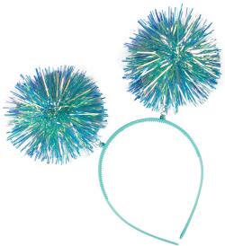 KARNEVAL Pom-pom čelenka s třásněmi 2 barvy (karnevalový doplněk)