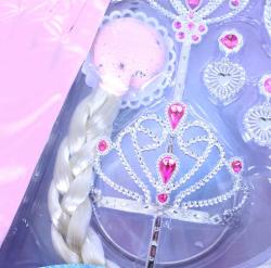 KARNEVAL Sada růžová princezna s rukavicemi a korunkou v krabici