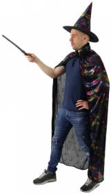 KARNEVAL Šaty čaroděj pavučina set s kloboukem dospělý KOSTÝM