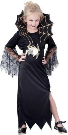 KARNEVAL Šaty ČERNÁ KRÁLOVNA vel. L (130-140 cm) 8-10 let KOSTÝM