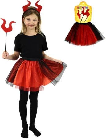 KARNEVAL Šaty Čertice tutu sukýnka s doplňky 3-7 let (104-146cm) KOSTÝM KARNEVAL Šaty Čertice tutu sukýnka s doplňky 3-7 let (104-146cm) KOSTÝM
