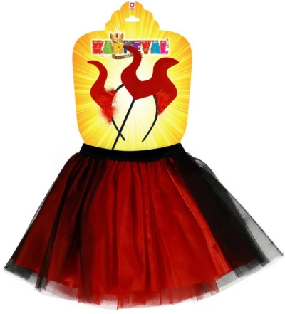 KARNEVAL Šaty Čertice tutu sukýnka s doplňky 3-7 let (104-146cm) KOSTÝM