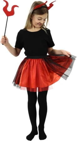 KARNEVAL Šaty Čertice tutu sukýnka s doplňky 3-7 let (104-146cm) KOSTÝM