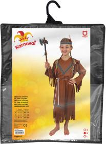 KARNEVAL Šaty Indiánka s čelenkou vel. M (117-128 cm) 6-8 let KOSTÝM