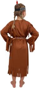 KARNEVAL Šaty Indiánka s čelenkou vel. M (117-128 cm) 6-8 let KOSTÝM