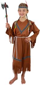 KARNEVAL Šaty Indiánka s čelenkou vel. M (117-128 cm) 6-8 let KOSTÝM