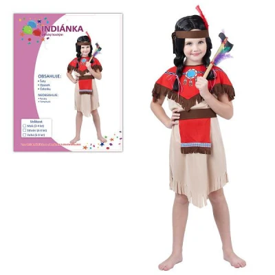 KARNEVAL Šaty INDIÁNKA vel.M (120-130 cm) KOSTÝM KARNEVAL Šaty INDIÁNKA vel.M (120-130 cm) KOSTÝM