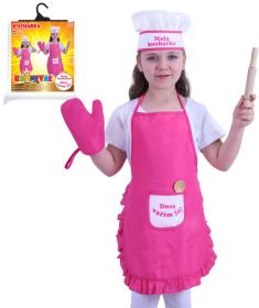 KARNEVAL Šaty Kuchařka (110-150cm) 4-10 let set s náčiním KOSTÝM