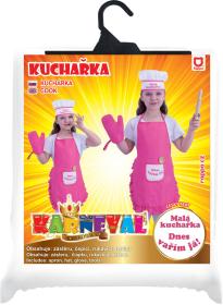 KARNEVAL Šaty Kuchařka (110-150cm) 4-10 let set s náčiním KOSTÝM