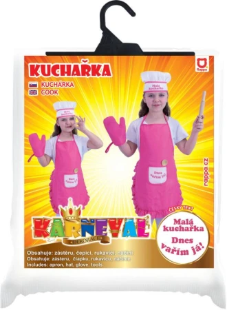 KARNEVAL Šaty Kuchařka (110-150cm) 4-10 let set s náčiním KOSTÝM