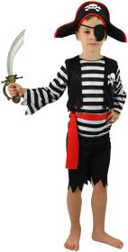 KARNEVAL Šaty pirát vel.M (117-128cm) 6-8 let KOSTÝM