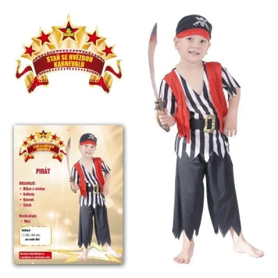 KARNEVAL Šaty PIRÁT vel. XS (92-104 cm) 3-4 let KOSTÝM KARNEVAL Šaty PIRÁT vel. XS (92-104 cm) 3-4 let KOSTÝM