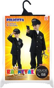 KARNEVAL Šaty policista s čepicí CZ vel.S (110-116cm) 4-6 let KOSTÝM
