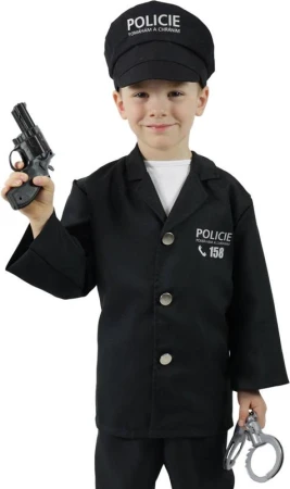 KARNEVAL Šaty policista s čepicí CZ vel.S (110-116cm) 4-6 let KOSTÝM