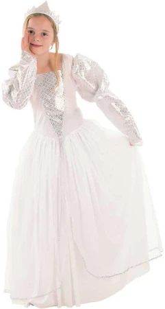 KARNEVAL Šaty PRINCEZNA BÍLÁ vel. M (120-130 cm) 5-9 let KOSTÝM KARNEVAL Šaty PRINCEZNA BÍLÁ vel. M (120-130 cm) 5-9 let KOSTÝM