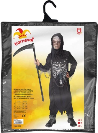 KARNEVAL Šaty Smrtka vel. S (105-116cm) 4-6 let KOSTÝM
