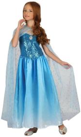 KARNEVAL Šaty Sněhová královna vel. M (120-130cm) 5-9 let KOSTÝM