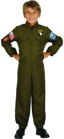 KARNEVAL Šaty vojenský pilot vel.M (120-130cm) 5-9 let KOSTÝM