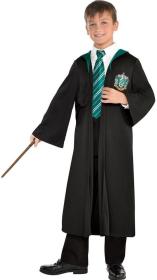 KARNEVAL Šaty Zmijozel s hůlkou vel. S (104-116cm) 4-6 let KOSTÝM