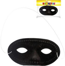 KARNEVAL Škraboška černá dospělá (karnevalový doplněk)