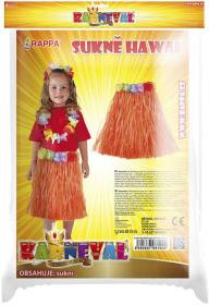 KARNEVAL Sukně Hawaii 45cm oranžová (104-150cm) 3-10 let KOSTÝM