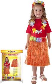 KARNEVAL Sukně Hawaii 45cm oranžová (104-150cm) 3-10 let KOSTÝM