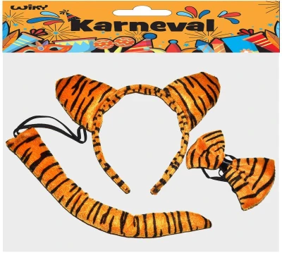 KARNEVAL Tygřík set čelenka s doplňky (karnevalový doplněk)
