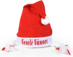 KARNEVAL Vánoční čepice s copy Veselé Vánoce (karnevalový doplněk)