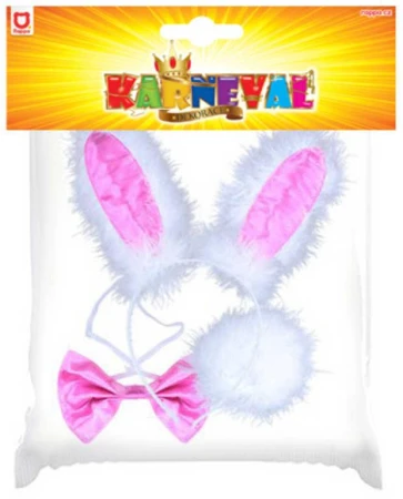 KARNEVAL Zaječí uši set s motýlkem a ocáskem (karnevalový doplněk)